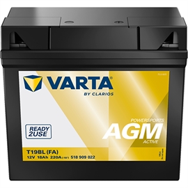 Varta 518 909 022 Powersports AGM Active MC batteri 12 volt 18Ah (+pol til høyre)